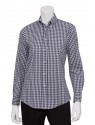 WOMENS DARK NAVY GINGHAM DRESS SHIRT WOMENS DARK NAVY GINGHAM DRESS SHIRT