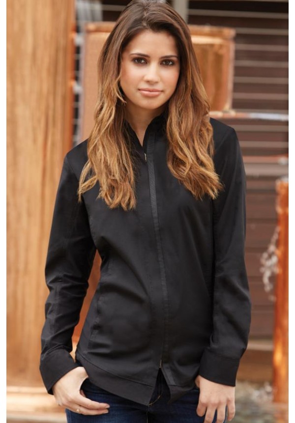 SHELBY WOMENS ZIP-FRONT SHIRT SHELBY WOMENS ZIP-FRONT SHIRT